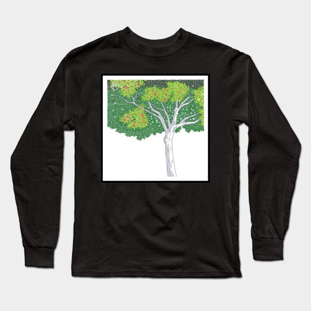 Green Tree Circle Design Long Sleeve T-Shirt by pbdotman